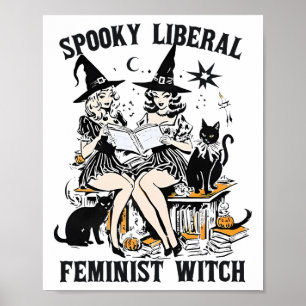 Poster Bibliothèque éffrayante libérale féministe sorcièr