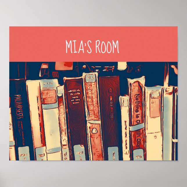 Poster Bibliothèque livres d'art livres de filles salle (Devant)