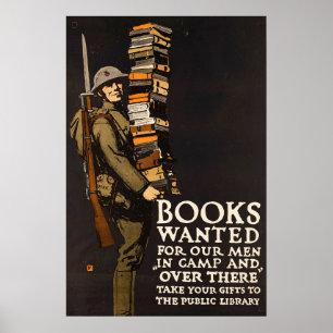 Poster Bibliothèque militaire américaine 2ÈME GUERRE MOND