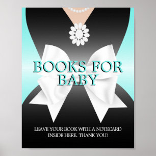 Poster Bibliothèque moderne Aqua Tiffany pour panneau Bab