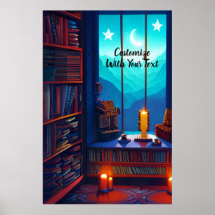 Poster Bibliothèque Night Sky