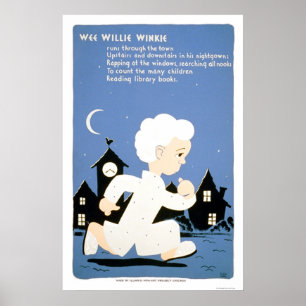 Poster Bibliothèque petite de Willie Winkie WPA 1940