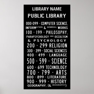Poster Bibliothèque publique - Nombre décimal dewey Busro