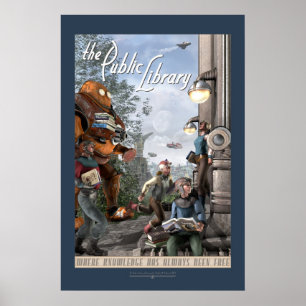Poster Bibliothèque publique - Panneau gauche (20x30")