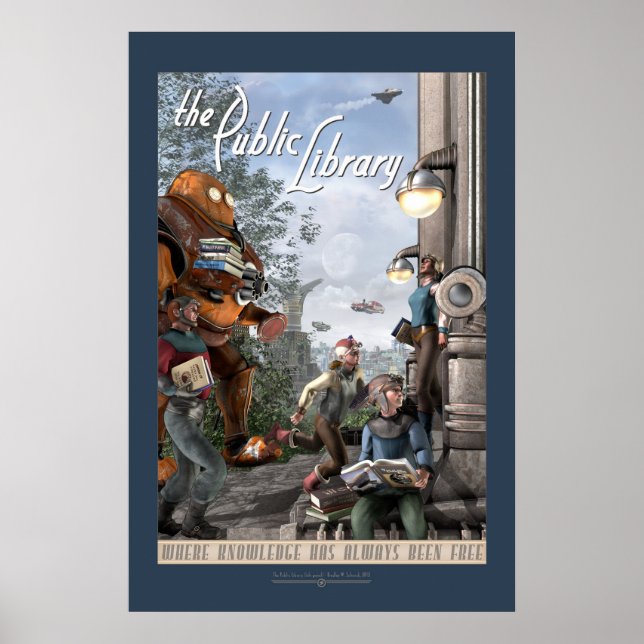 Poster Bibliothèque publique - Panneau gauche (20x30") (Devant)