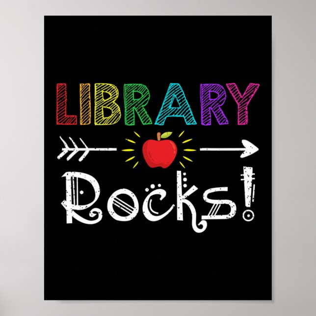 Poster Bibliothèque Rocks Professeur Étudiant S'Amuser Re (Devant)