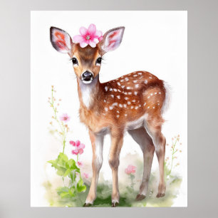 Poster Biche Fille Vintage 1