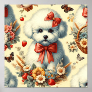 Poster Bichon Frisé Vintage