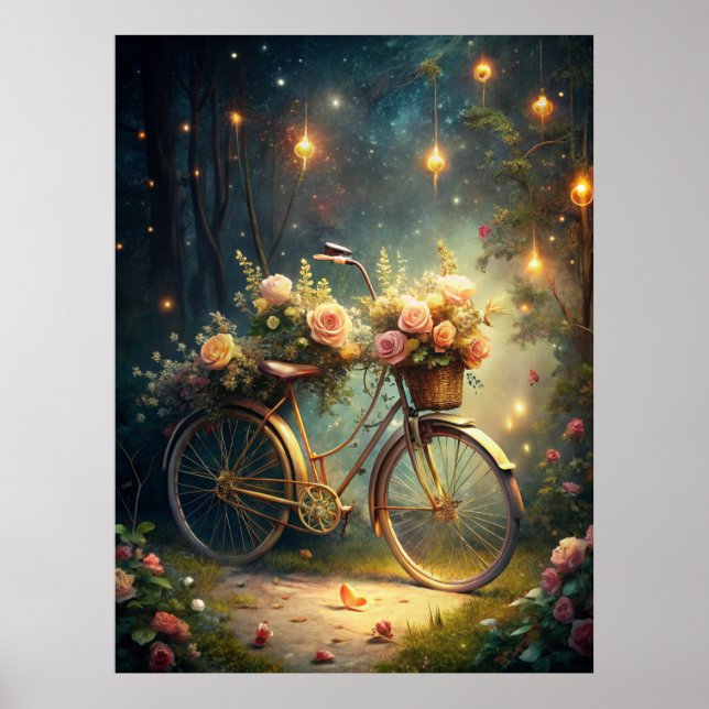 Poster Bicycle and Flowers (Devant)