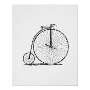 Poster Bicyclette à grande roue Penny Farthing