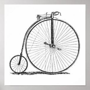 Poster Bicyclette à grande roue Penny Farthing