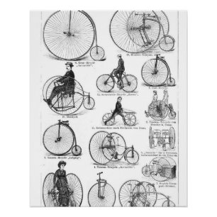 Poster Bicyclette à grande roue Penny Farthing