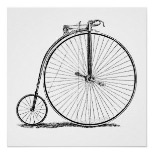 Poster Bicyclette à grande roue Penny Farthing