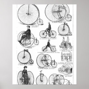 Poster Bicyclette à grande roue Penny Farthing