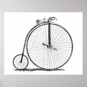 Poster Bicyclette à grande roue Penny Farthing