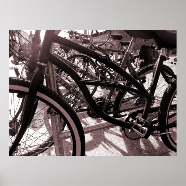 Poster Bicyclette - Chaud Tone B&W (Devant)