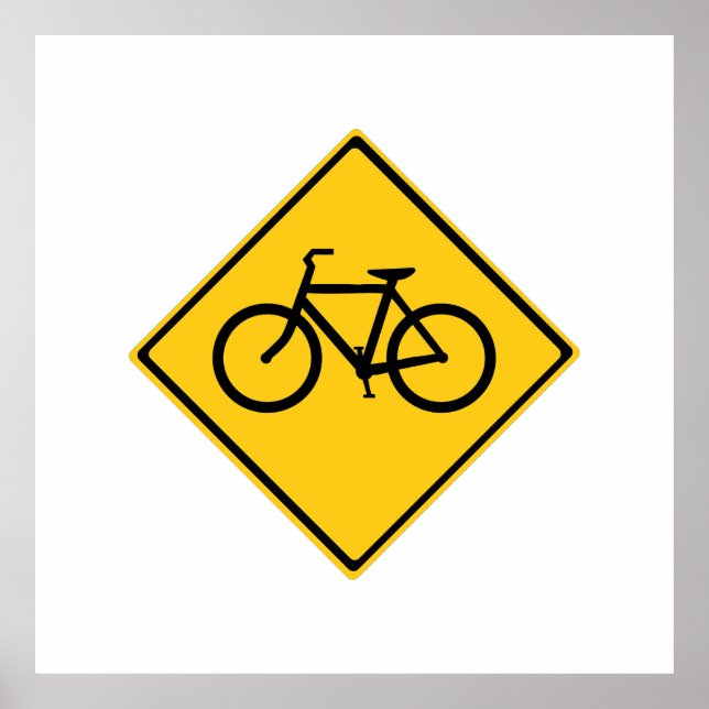 Poster Bicyclette pour panneau routier (Devant)