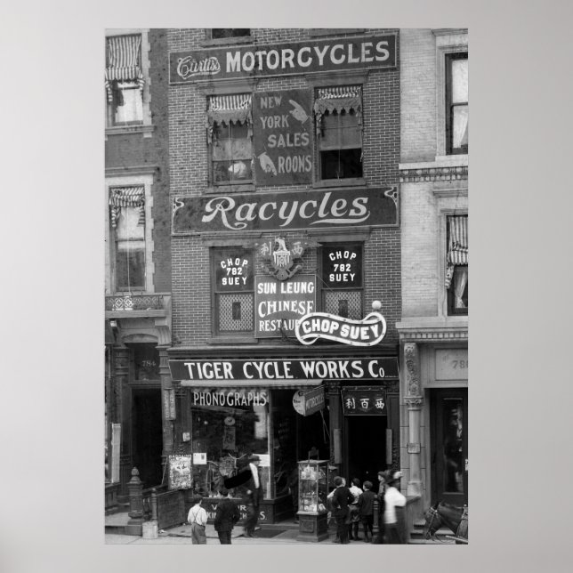 Poster Bicyclettes, motos et Chop Suey, début des années  (Devant)