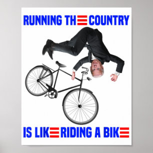 Poster Biden Vélo Courir le pays est comme débarrasser