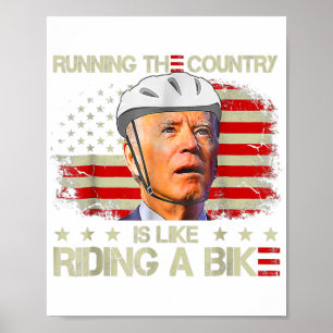 Poster Biden Vélo Courir Le Pays Est Comme Rid