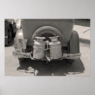 Poster Bidons à lait, 1939. Photo vintage