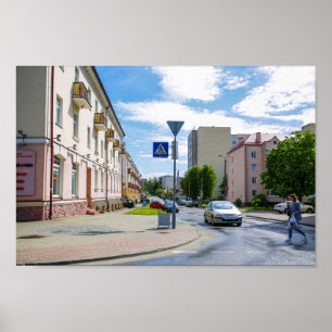 Poster Biélorussie Grodno City Cityscape Architecture Per