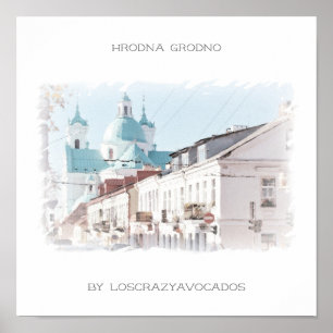 Poster Biélorussie Hrodna Grodno Architecture Nature Affi