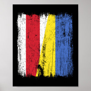 Poster Biélorussie Ukraine Demi-drapeau Biélorusse Ukrain