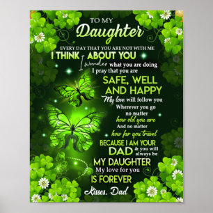 POSTER BIEN ET HEUREUX - POUR MA FILLE - PAPA