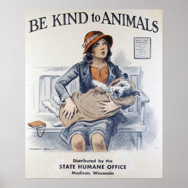 Poster Bien-être animal vintage (Devant)