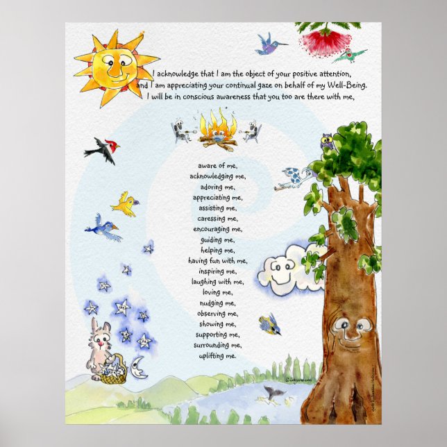 Poster Bien-être Nature Caricatures Abraham Hicks Citatio (Devant)