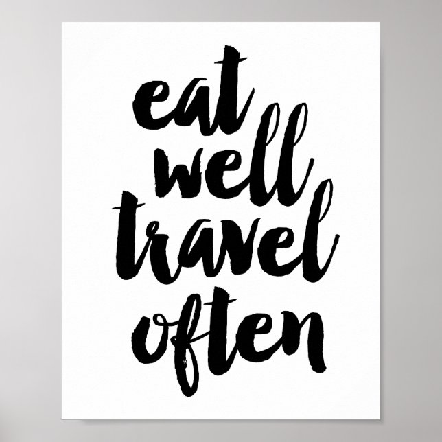 Poster Bien manger voyager souvent (Devant)