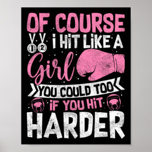 Poster Bien sûr, je frappe comme une fille de kickboxing