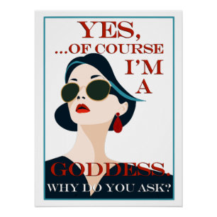 Poster Bien sûr que je suis une déesse Retro Gay pride Vi