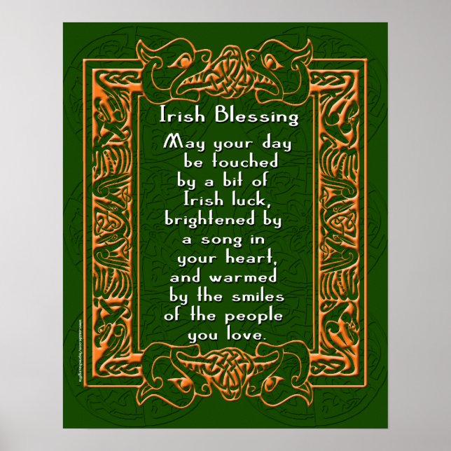 Poster Bienheureuse irlandaise avec Police celtique et Ar (Devant)