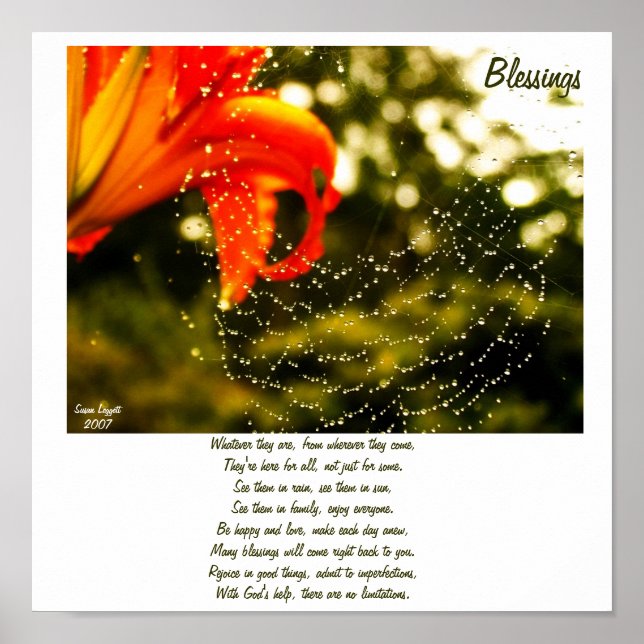 Poster Bienheureux Poème (Devant)