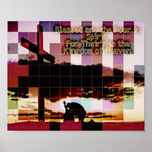 Poster Bienheureux sont les pauvres dans l'esprit