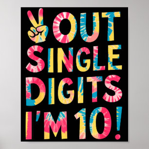 Poster Bientôt 10 ans Fin des chiffres simples Je suis âg
