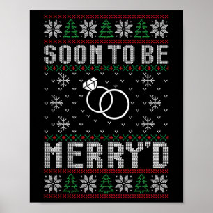 Poster Bientôt Marié Joyeux Marié de Noël Groom C