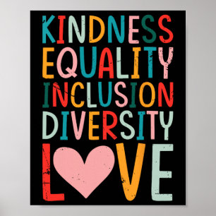 Poster Bienveillance Égalité Inclusion Diversité Amour -