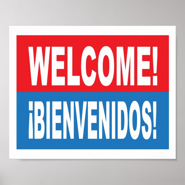 Poster Bienvenidos Symbole anglais et espagnol (Devant)