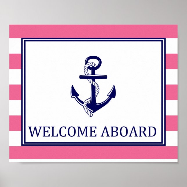 Poster Bienvenue à bord - Signal - Marine Rose Nautique (Devant)
