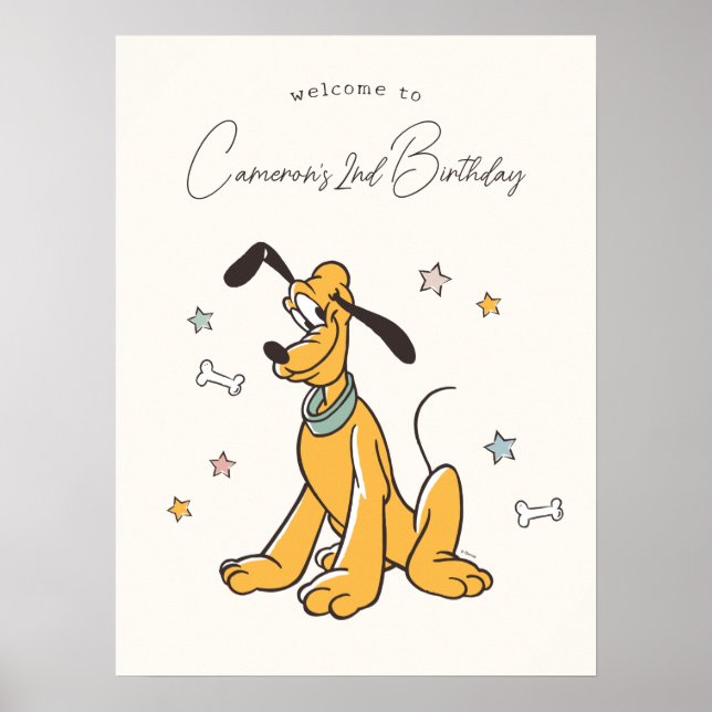 Poster Bienvenue à Disney pour l'anniversaire de Pluton (Devant)
