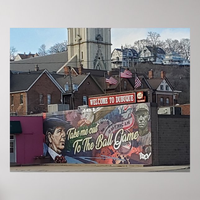 Poster Bienvenue à Dubuque, Iowa Keepsaké Souvenir (Devant)