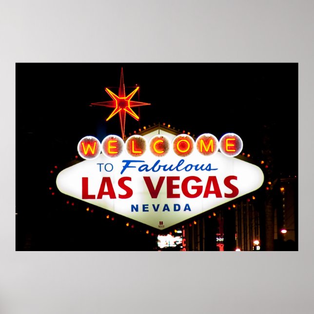 Poster Bienvenue à Fabulous Las Vegas Nevada Sight Night (Devant)