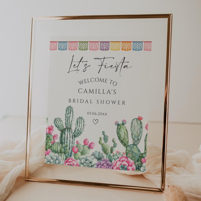 Poster Bienvenue à Fiesta Cactus Fête des mariées (Créateur téléchargé)