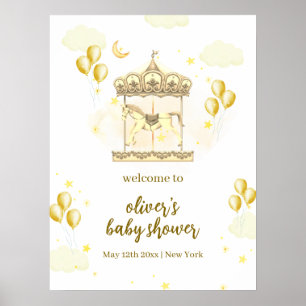 Poster Bienvenue à la Baby Shower au Carrousel Magique Él