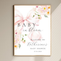 Bienvenue à la Baby Shower Baby In Bloom Ruban Ros