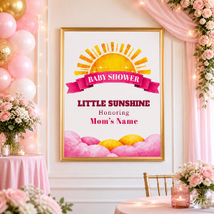 Poster Bienvenue à la Baby Shower de Bébé Petit Soleil Ro