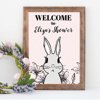Bienvenue à la baby shower de printemps Lapin de l
